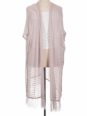 POL Blush Pink Sheer Knit Swim Coverup with Fringe size XL